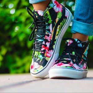 Vans Sk8-Hi Slim Hawaiian Floral Shoes - Women’s 8